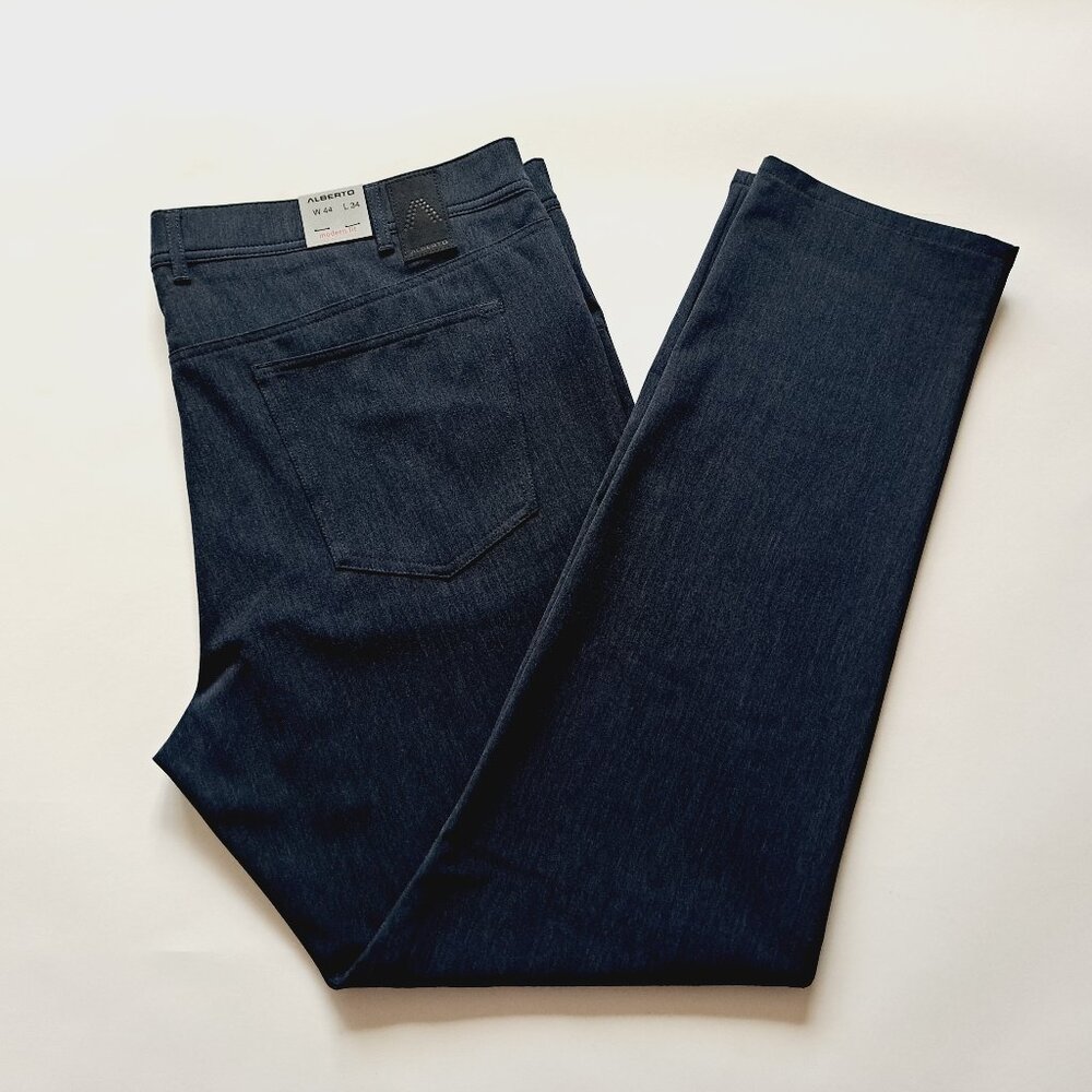 NEW Alberto Ceramica Modern Fit Dark Blue Pants Size W 44  L 34
